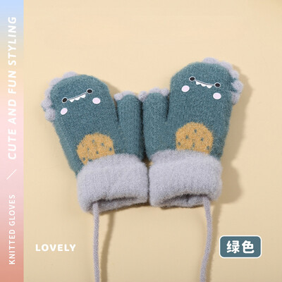 0-3Y kūdikių animacinių filmų etiketės kumštinės žieminės šiltos vaikiškos pirštinės mergaičių pirštinės Minkštos rankų šildytuvas vaikams berniukams storos vilnos pirštinės kūdikiams