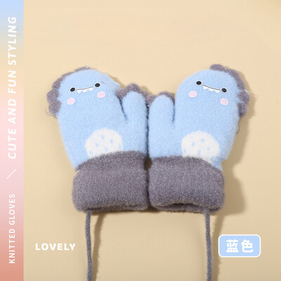 0-3Y kūdikių animacinių filmų etiketės kumštinės žieminės šiltos vaikiškos pirštinės mergaičių pirštinės Minkštos rankų šildytuvas vaikams berniukams storos vilnos pirštinės kūdikiams