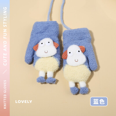 0-3Y kūdikių animacinių filmų etiketės kumštinės žieminės šiltos vaikiškos pirštinės mergaičių pirštinės Minkštos rankų šildytuvas vaikams berniukams storos vilnos pirštinės kūdikiams