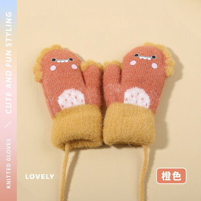 0-3Y kūdikių animacinių filmų etiketės kumštinės žieminės šiltos vaikiškos pirštinės mergaičių pirštinės Minkštos rankų šildytuvas vaikams berniukams storos vilnos pirštinės kūdikiams