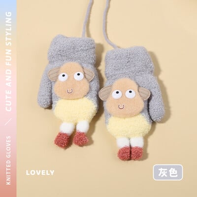 0-3Y kūdikių animacinių filmų etiketės kumštinės žieminės šiltos vaikiškos pirštinės mergaičių pirštinės Minkštos rankų šildytuvas vaikams berniukams storos vilnos pirštinės kūdikiams