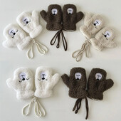 2-6 aastased lapsed Lambavillane Kaelus Rippuvad Kindad Sügis Talv Paks Soe Armas Multikas Poisid Tüdrukud Beebikindad Laste Aksessuaarid