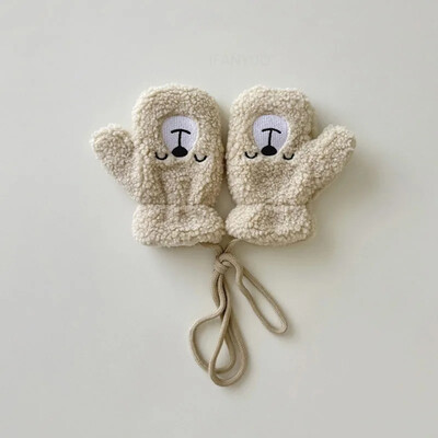 2-6 aastased lapsed Lambavillane Kaelus Rippuvad Kindad Sügis Talv Paks Soe Armas Multikas Poisid Tüdrukud Beebikindad Laste Aksessuaarid