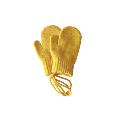 Candy Color vilnonės kūdikių pirštinės žieminės pirštinės su apynasriu kumštinės pirštinės vaikams mergaitėms berniukams surištos vaikiškos kumštinės pirštinės Šilti kūdikių aksesuarai 2024 m. Nauja