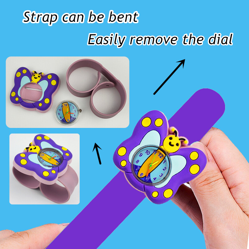 Prekrasni satovi s leptirima, pčelicama, bubamarama za djecu Igračke Life Vodootporni silikonski dječji slap ručni sat Poklon za bebu od 1 godine