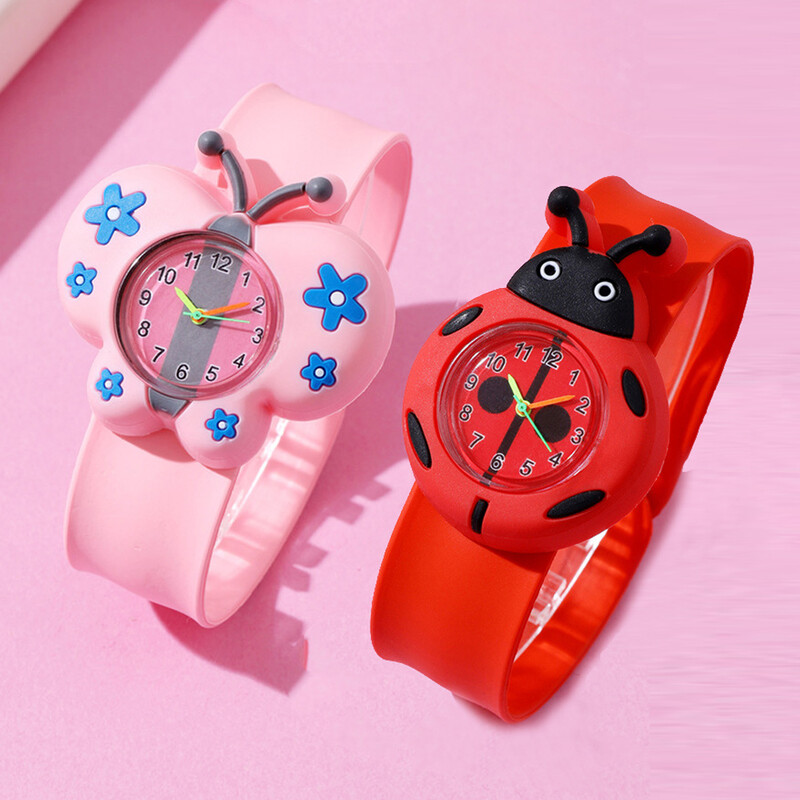 Prekrasni satovi s leptirima, pčelicama, bubamarama za djecu Igračke Life Vodootporni silikonski dječji slap ručni sat Poklon za bebu od 1 godine