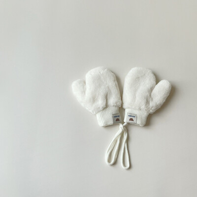 1-4Y Cartoon Bear Baby labakindad Talve soojad Lapsed Beebid Tüdrukud Kindad Kootud Lapsed Väikelapsed Paksud Lapse fliis Multifilmi labakindad