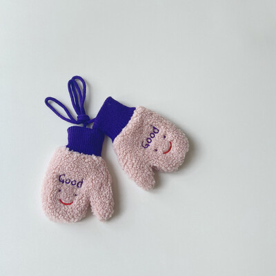 1-4Y Cartoon Bear Baby labakindad Talve soojad Lapsed Beebid Tüdrukud Kindad Kootud Lapsed Väikelapsed Paksud Lapse fliis Multifilmi labakindad