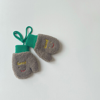 1-4Y Cartoon Bear Baby labakindad Talve soojad Lapsed Beebid Tüdrukud Kindad Kootud Lapsed Väikelapsed Paksud Lapse fliis Multifilmi labakindad