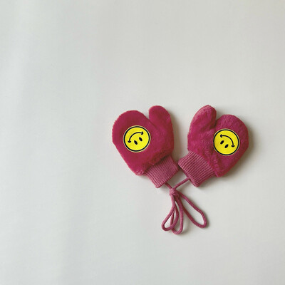 1-4Y Cartoon Bear Baby labakindad Talve soojad Lapsed Beebid Tüdrukud Kindad Kootud Lapsed Väikelapsed Paksud Lapse fliis Multifilmi labakindad