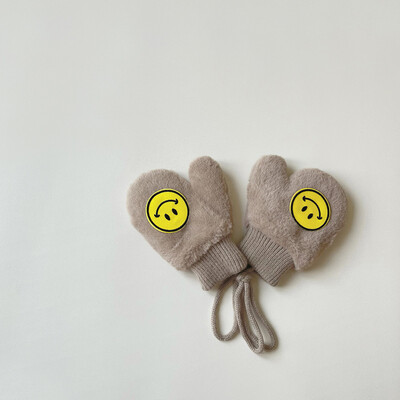 1-4Y Cartoon Bear Baby labakindad Talve soojad Lapsed Beebid Tüdrukud Kindad Kootud Lapsed Väikelapsed Paksud Lapse fliis Multifilmi labakindad