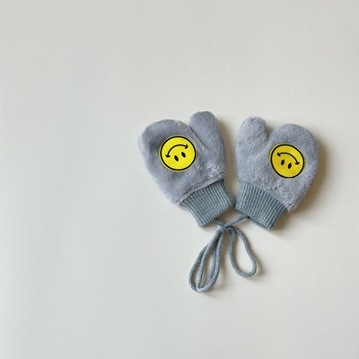 1-4Y Cartoon Bear Baby labakindad Talve soojad Lapsed Beebid Tüdrukud Kindad Kootud Lapsed Väikelapsed Paksud Lapse fliis Multifilmi labakindad