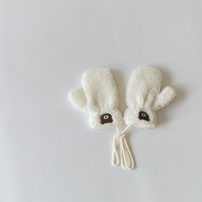 1-4Y Cartoon Bear Baby labakindad Talve soojad Lapsed Beebid Tüdrukud Kindad Kootud Lapsed Väikelapsed Paksud Lapse fliis Multifilmi labakindad