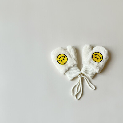 1-4Y Cartoon Bear Baby labakindad Talve soojad Lapsed Beebid Tüdrukud Kindad Kootud Lapsed Väikelapsed Paksud Lapse fliis Multifilmi labakindad