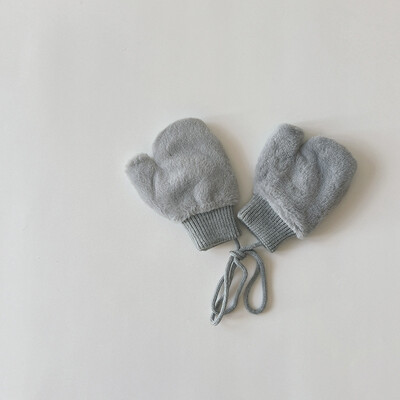 1-4Y Cartoon Bear Baby labakindad Talve soojad Lapsed Beebid Tüdrukud Kindad Kootud Lapsed Väikelapsed Paksud Lapse fliis Multifilmi labakindad