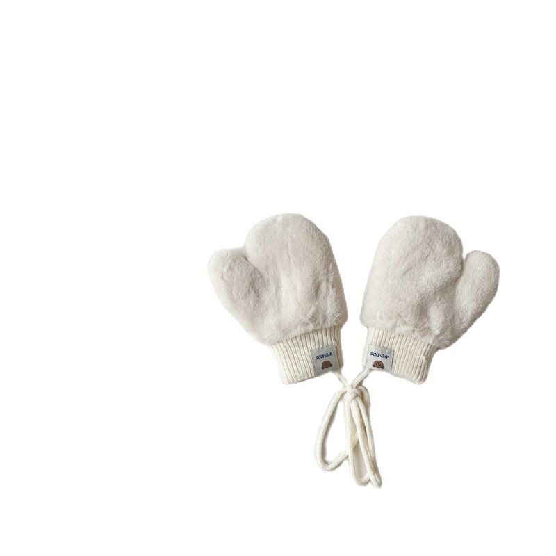 1-4Y Cartoon Bear Baby labakindad Talve soojad Lapsed Beebid Tüdrukud Kindad Kootud Lapsed Väikelapsed Paksud Lapse fliis Multifilmi labakindad