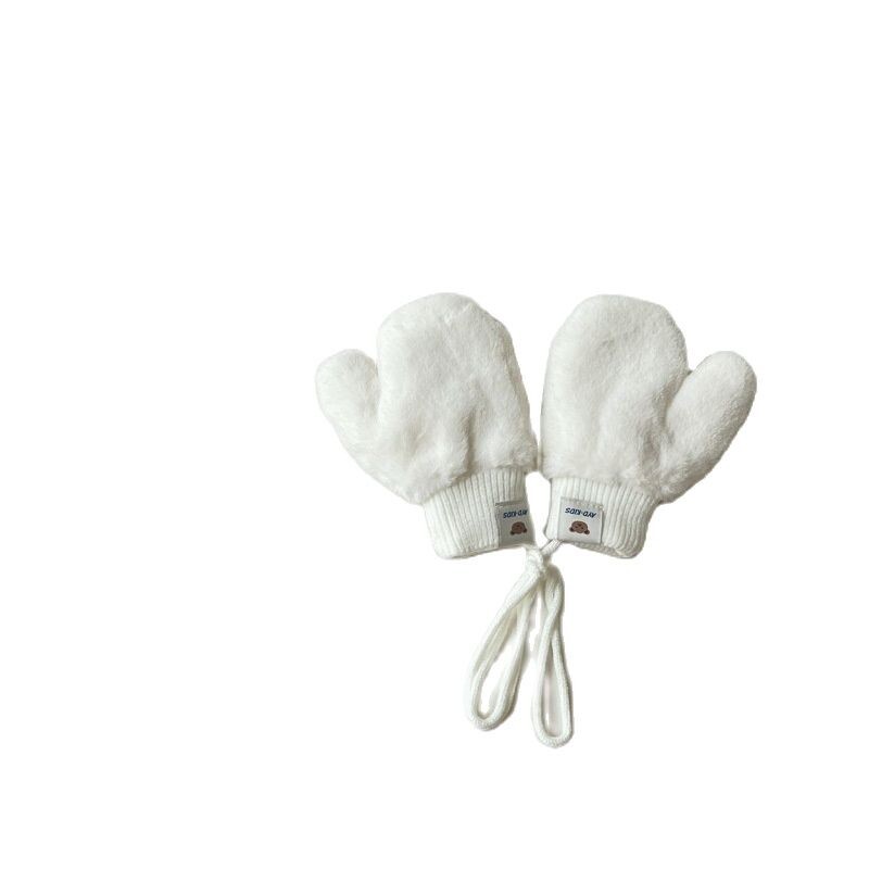 1-4Y Cartoon Bear Baby labakindad Talve soojad Lapsed Beebid Tüdrukud Kindad Kootud Lapsed Väikelapsed Paksud Lapse fliis Multifilmi labakindad