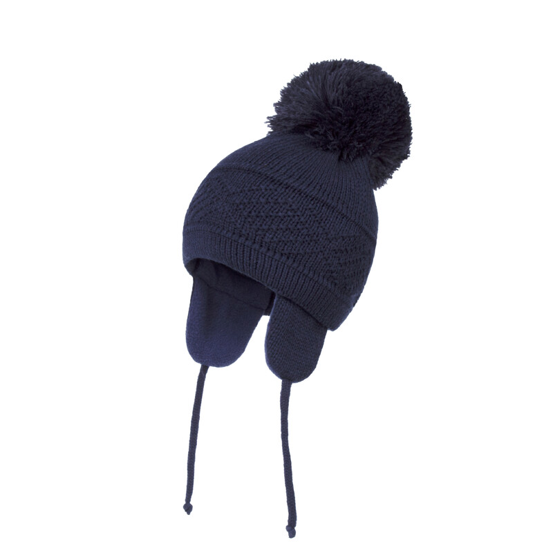Connectyle totyogó csecsemő baba fiú lány lány gyerekek téli koponya sapka egyszínű, meleg, kötött fülvédő sapka nagy pom-pommal