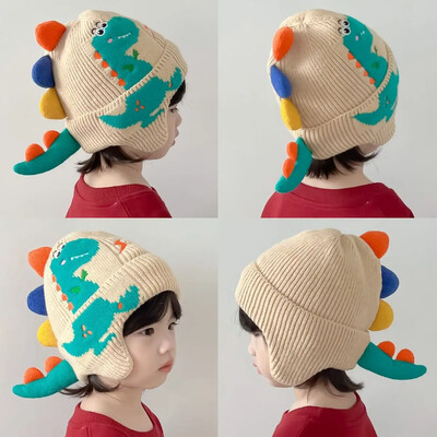 Vaikams rudens/žiemos megzta šilta kepurė berniukams miela itin minkšta megzta pliušinė kepurė mergaičių nuo vėjo nepraleidžianti ausų apsauga kūdikiui sustorėjusi šilta