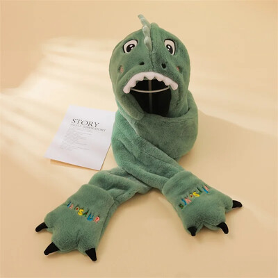 Moterų rudens/žiemos animacinių filmų kepurė Šalikas Pirštinės Trijų dalių komplektas Pliušinis Šiltas Vaikiški Viršutiniai Drabužiai Naujo stiliaus Populiarus Kaklo Šildytuvas