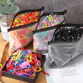 500 db/ csomag lány színes kis gumiszalagok eldobható hajpántok lófarok rugalmas fejpánt lány aranyos divatos hajkiegészítők