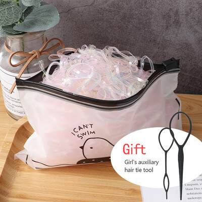 500 db/ csomag lány színes kis gumiszalagok eldobható hajpántok lófarok rugalmas fejpánt lány aranyos divatos hajkiegészítők