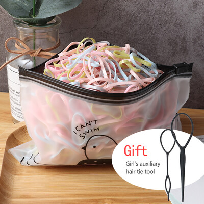 500 db/ csomag lány színes kis gumiszalagok eldobható hajpántok lófarok rugalmas fejpánt lány aranyos divatos hajkiegészítők