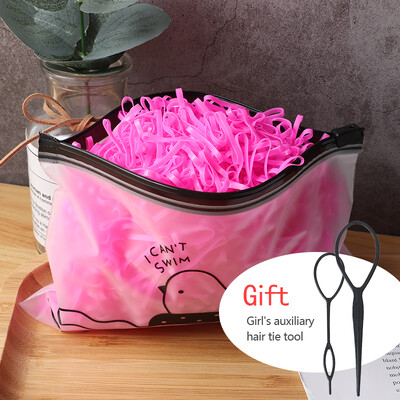 500 db/ csomag lány színes kis gumiszalagok eldobható hajpántok lófarok rugalmas fejpánt lány aranyos divatos hajkiegészítők