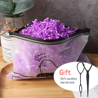 500 db/ csomag lány színes kis gumiszalagok eldobható hajpántok lófarok rugalmas fejpánt lány aranyos divatos hajkiegészítők