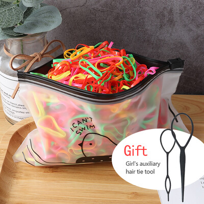 500 db/ csomag lány színes kis gumiszalagok eldobható hajpántok lófarok rugalmas fejpánt lány aranyos divatos hajkiegészítők