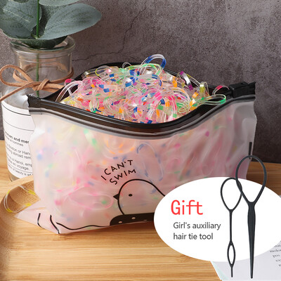 500 db/ csomag lány színes kis gumiszalagok eldobható hajpántok lófarok rugalmas fejpánt lány aranyos divatos hajkiegészítők