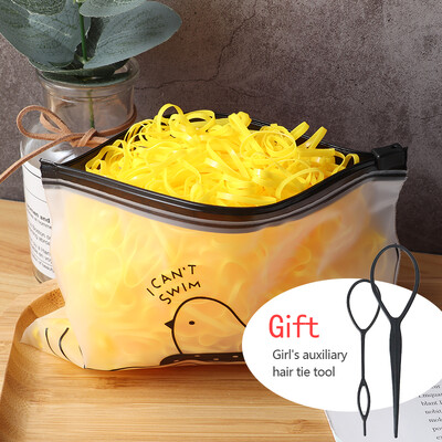 500 db/ csomag lány színes kis gumiszalagok eldobható hajpántok lófarok rugalmas fejpánt lány aranyos divatos hajkiegészítők