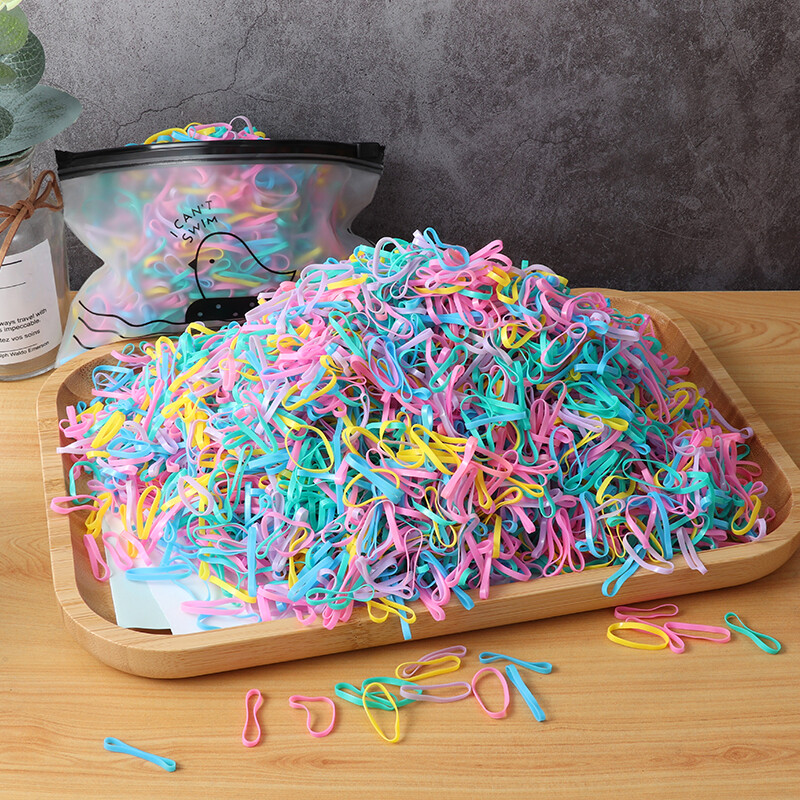 500 db/ csomag lány színes kis gumiszalagok eldobható hajpántok lófarok rugalmas fejpánt lány aranyos divatos hajkiegészítők