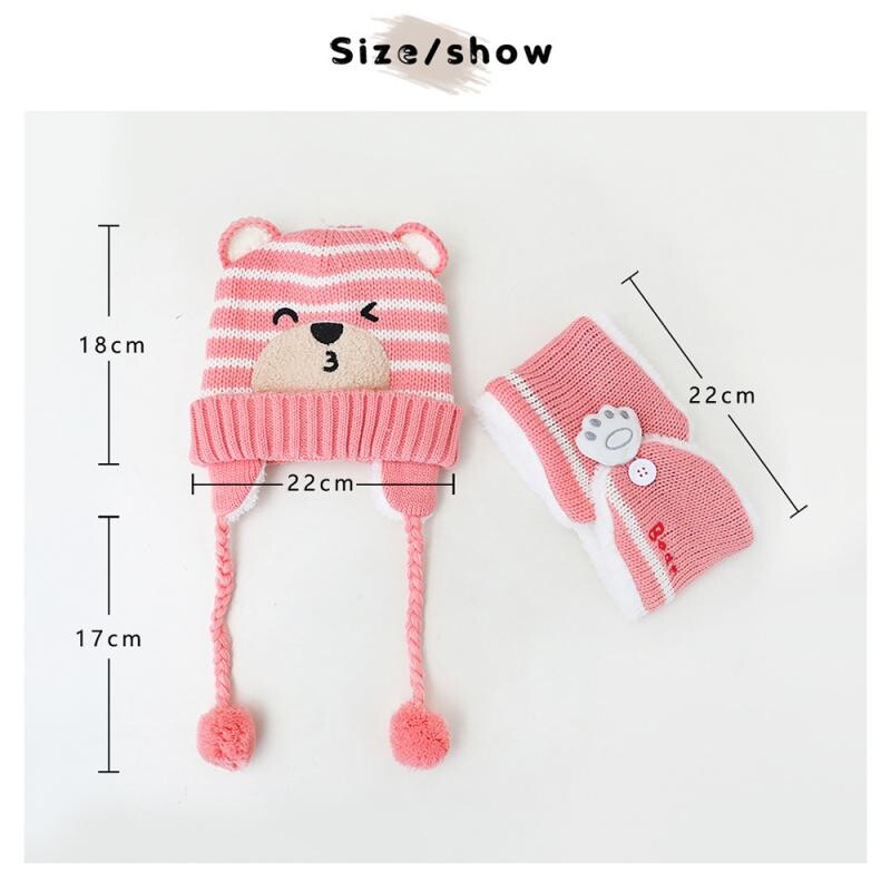 Baba sapka sállal Tartós téli gyerekruhák pulóver aranyos forma minimalista téli divat gyapjú sapka meleg