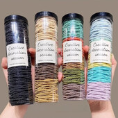 100db/tétel Hajgumik Egyszínű Elasztikus Gumiszalag Hajpánt Fejpánt Scrunchie Hajkiegészítők