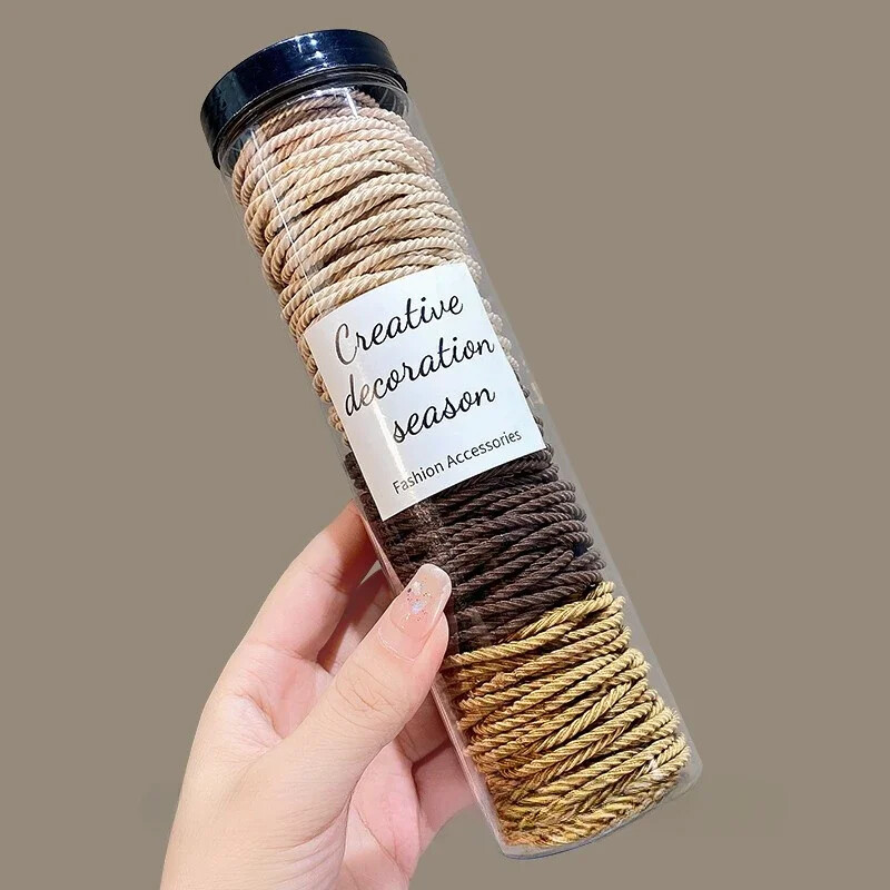 100db/tétel Hajgumik Egyszínű Elasztikus Gumiszalag Hajpánt Fejpánt Scrunchie Hajkiegészítők
