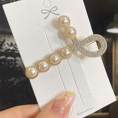 Imituoti perliniai plaukų segtukai moterims korėjiečių moterų plaukų segtukai mergaičių geometriniai plaukų segtukai Madingi plaukų segtukai plaukų priedai