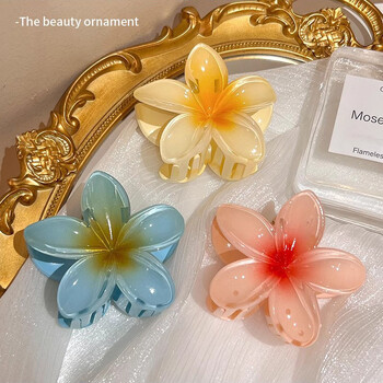 Bohemian Flower Hair Claw Clip για γυναίκες Γλυκό λουλουδάτο μαλλί με νύχια καβούρι Barrettes Χαβάης Αξεσουάρ παραλίας για κορίτσια