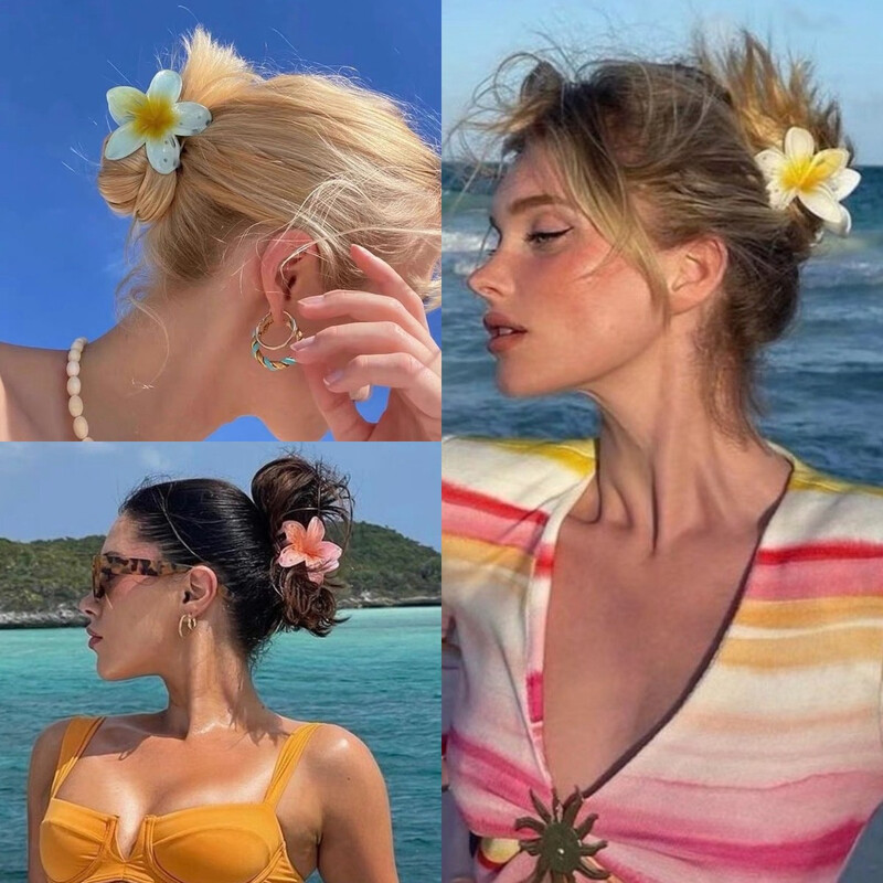 Boemski cvjetni kopča za kosu za žene Slatke cvjetne kandže za kosu Stega za kosu Ukosnice Havajska pokrivala za glavu Dodaci za plažu Djevojka