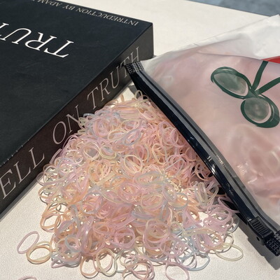 2000db/tétel Kis eldobható átlátszó hajkötők kislányoknak Rugalmas gumiszalagok karkötőhöz Baba Mini haj kötél fejpánt