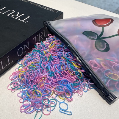 2000db/tétel Kis eldobható átlátszó hajkötők kislányoknak Rugalmas gumiszalagok karkötőhöz Baba Mini haj kötél fejpánt