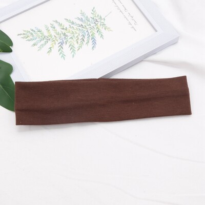 Еластична памучна лента за коса Модни ленти за глава за жени Мъже Плътни ленти за коса за бягане Фитнес Йога Разтеглив грим Аксесоари за коса