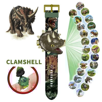 Ceasuri pentru copii Dinozaur 24 modele de proiecție Jucării pentru băiat Ceas de desene animate cu proiecție T-rex Ceas pentru copii Cadou de Crăciun