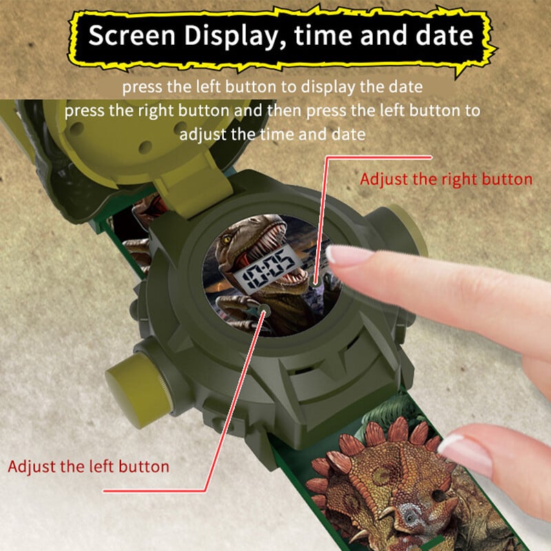 Ceasuri pentru copii Dinozaur 24 modele de proiecție Jucării pentru băiat Ceas de desene animate cu proiecție T-rex Ceas pentru copii Cadou de Crăciun