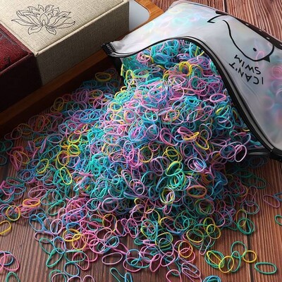 1000/2000 vnt. mergaičių mažos elastinės plaukų juostelės.