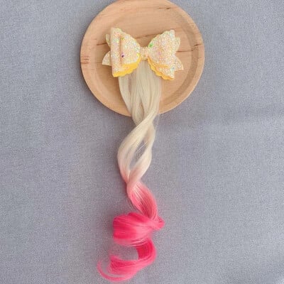 2 komada dječjih jednoroga, šarenih perika, ukosnica za kosu, dječje kopče za kosu, lažna uvijena pletenica s gradijentom, ukras za glavu, dodaci za kosu za djevojčice