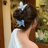 Nauja Fairy Butterfly Hair Claw Candy Spalva krabų segtukas Vasaros mielas princesės ryklio segtukas moterims Merginų plaukų segtukų plaukų aksesuarai