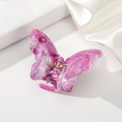 Nauja Fairy Butterfly Hair Claw Candy Spalva krabų segtukas Vasaros mielas princesės ryklio segtukas moterims Merginų plaukų segtukų plaukų aksesuarai