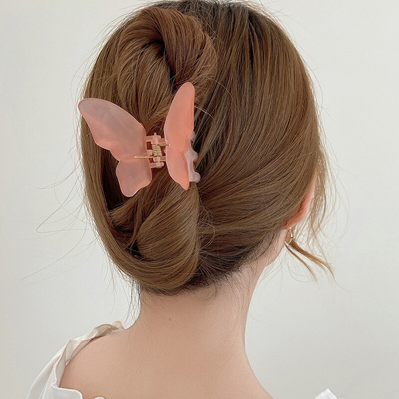 Nauja Fairy Butterfly Hair Claw Candy Spalva krabų segtukas Vasaros mielas princesės ryklio segtukas moterims Merginų plaukų segtukų plaukų aksesuarai