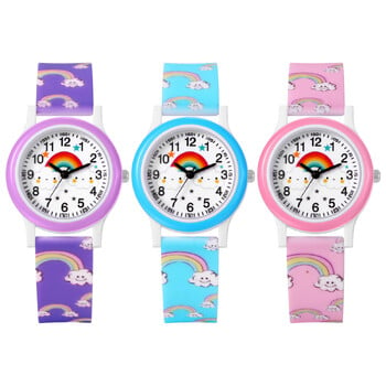 Δώρο αποφοίτησης σχολείων LANCARDO Rainbow Silicone Jelly Watch Digital Dial Αναλογικός χαλαζίας